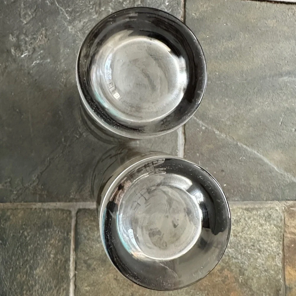 Hammacher Schlemmer Stock Market Bull and Bear Highball Glass Set of Two Vintage